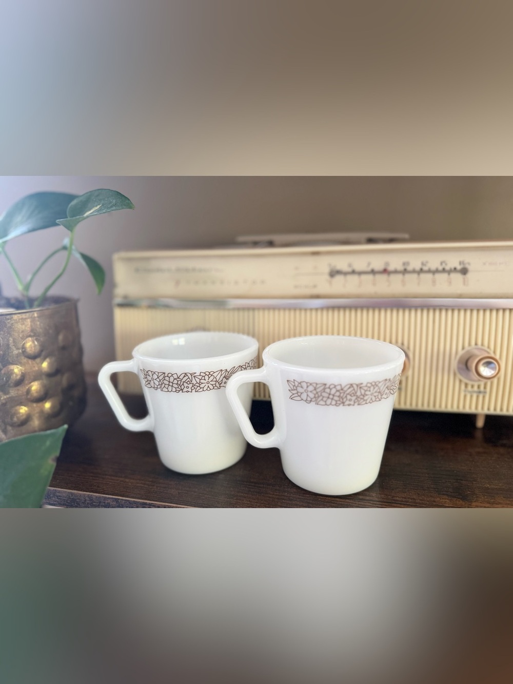 2 Vintage Pyrex Woodland Mugs - Perfect Condition!